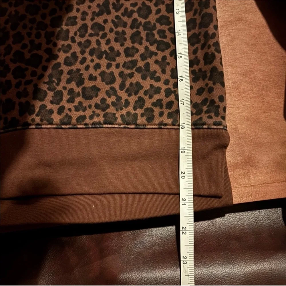 J. Crew Brown and Black Leopard Crewneck Sweatshirt